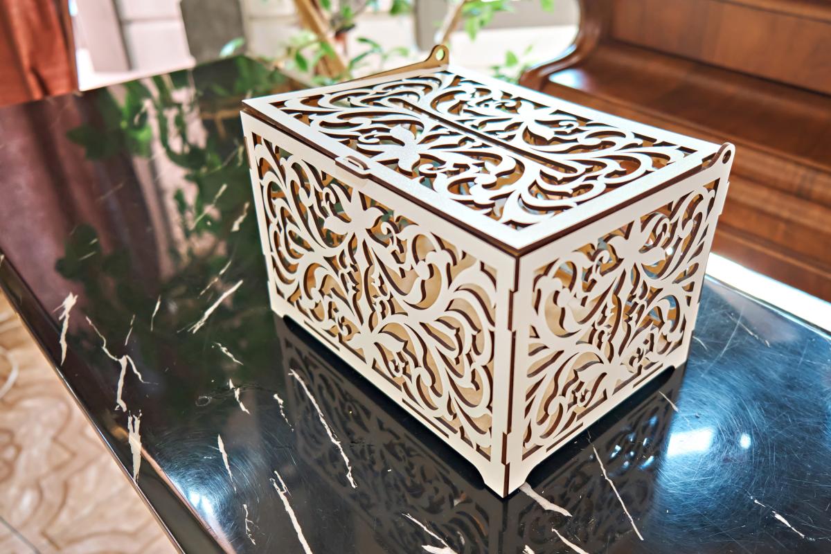 laser cut wood box